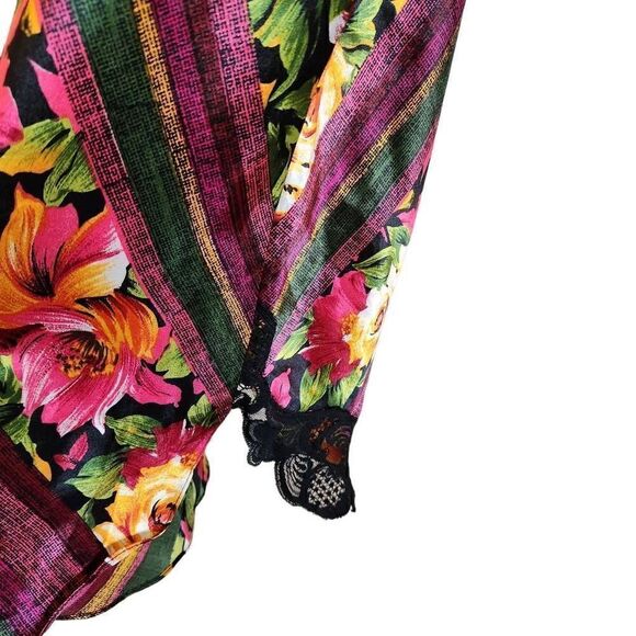 Victoria's Secret Vintage Gold Label Floral Satin Lace Pajama Lingerie Slip Size - Picture 4 of 5